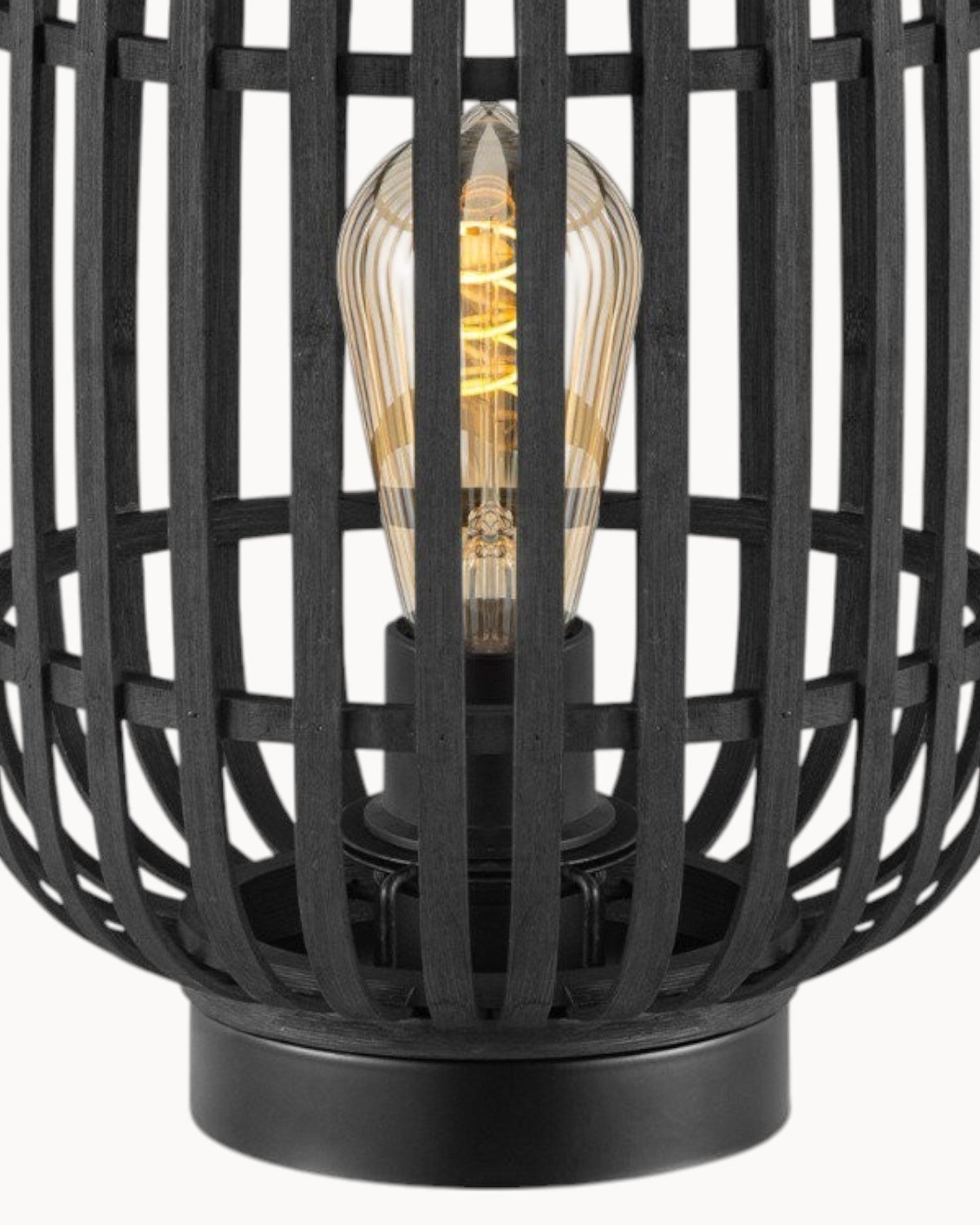 Bohemian Black Bamboo Table Lamp for Cozy Ambience – Bedside Table Lamp with Soft Light, E27 Bulb Compatible, Ø21.5x30 cm 4