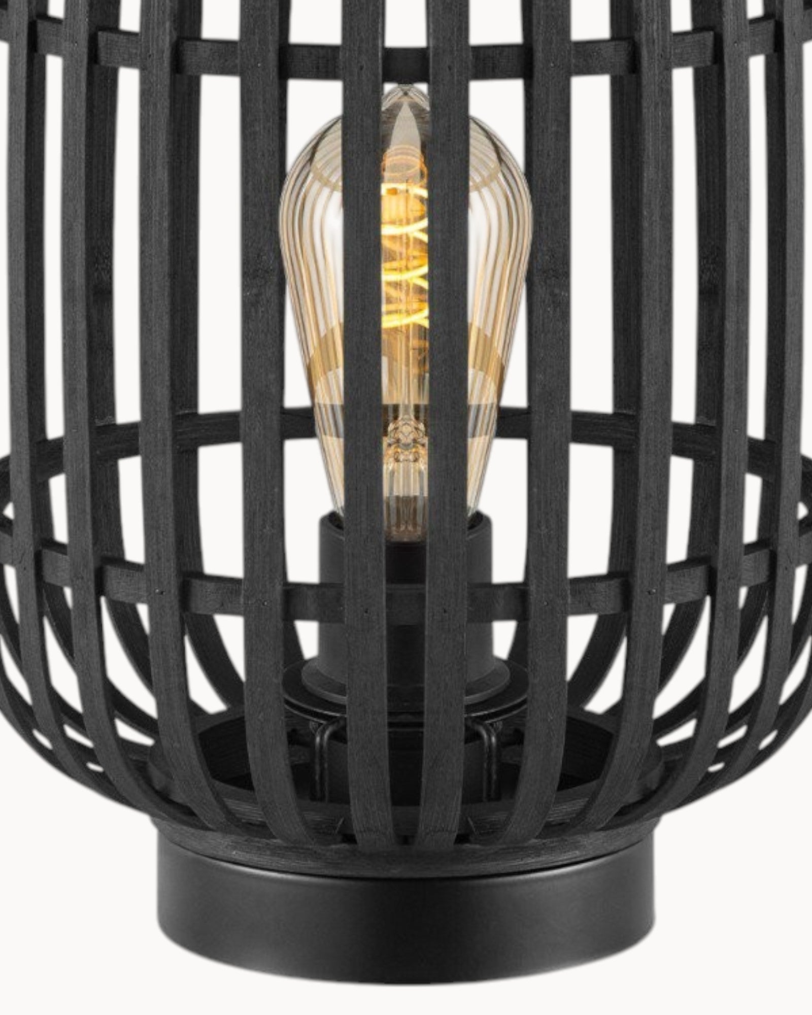 Bohemian Black Bamboo Table Lamp for Cozy Ambience – Bedside Table Lamp with Soft Light, E27 Bulb Compatible, Ø21.5x30 cm 4