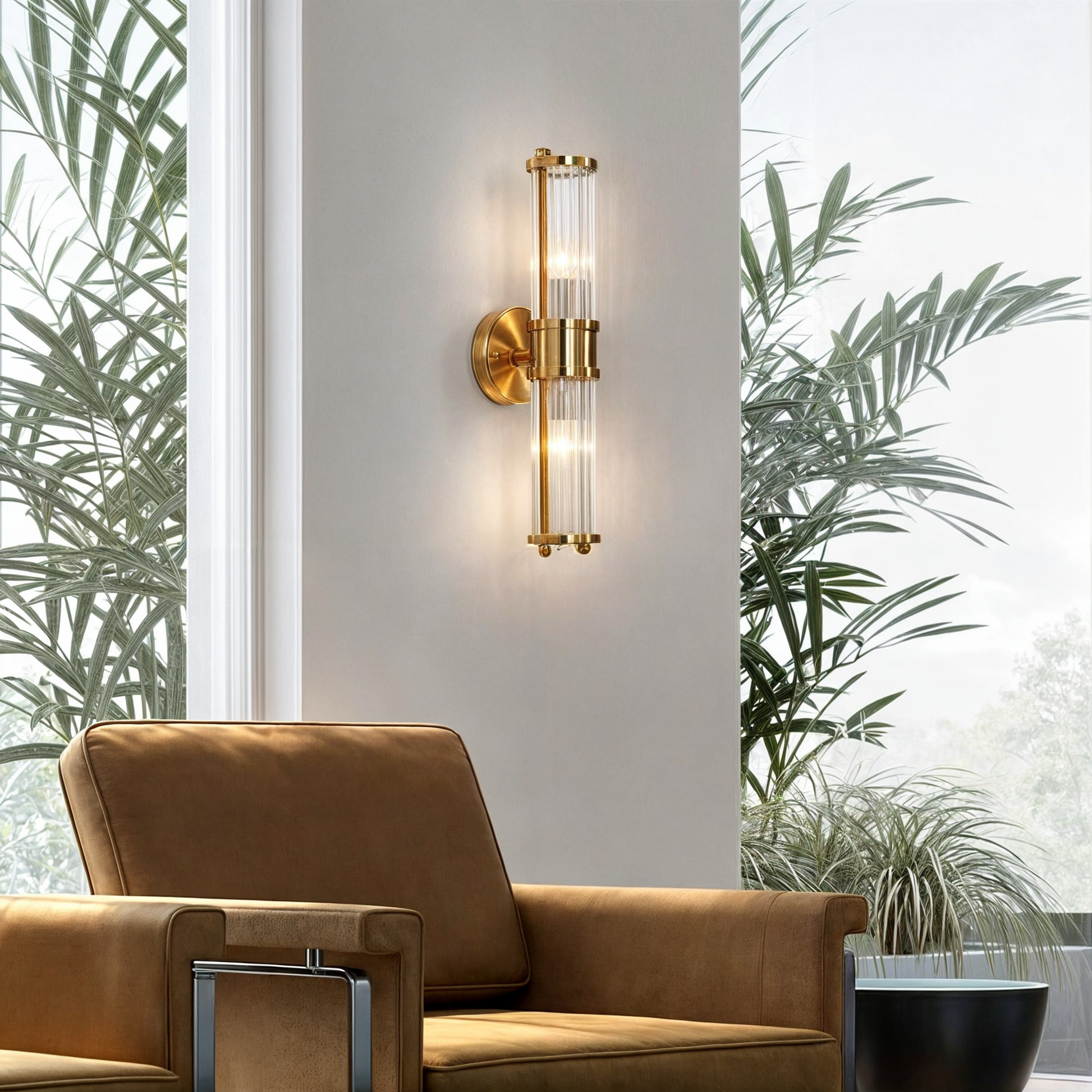 Modern Gold Crystal Wall Sconces for Bathroom - Energy-Efficient E14 LED Wall Lights, Elegant Design, 22cm & 45cm Options 3
