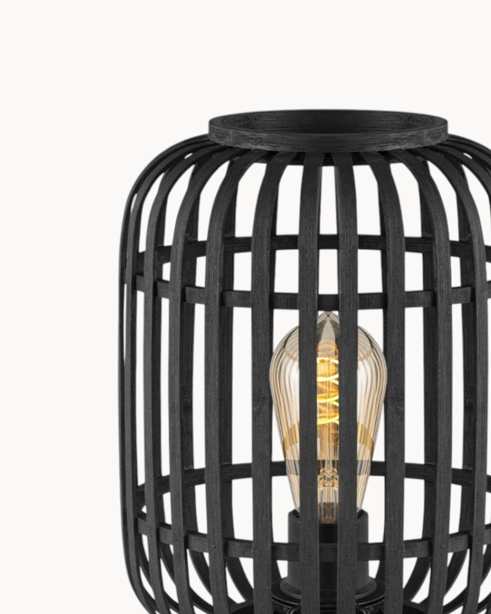 Bohemian Black Bamboo Table Lamp for Cozy Ambience – Bedside Table Lamp with Soft Light, E27 Bulb Compatible, Ø21.5x30 cm 2