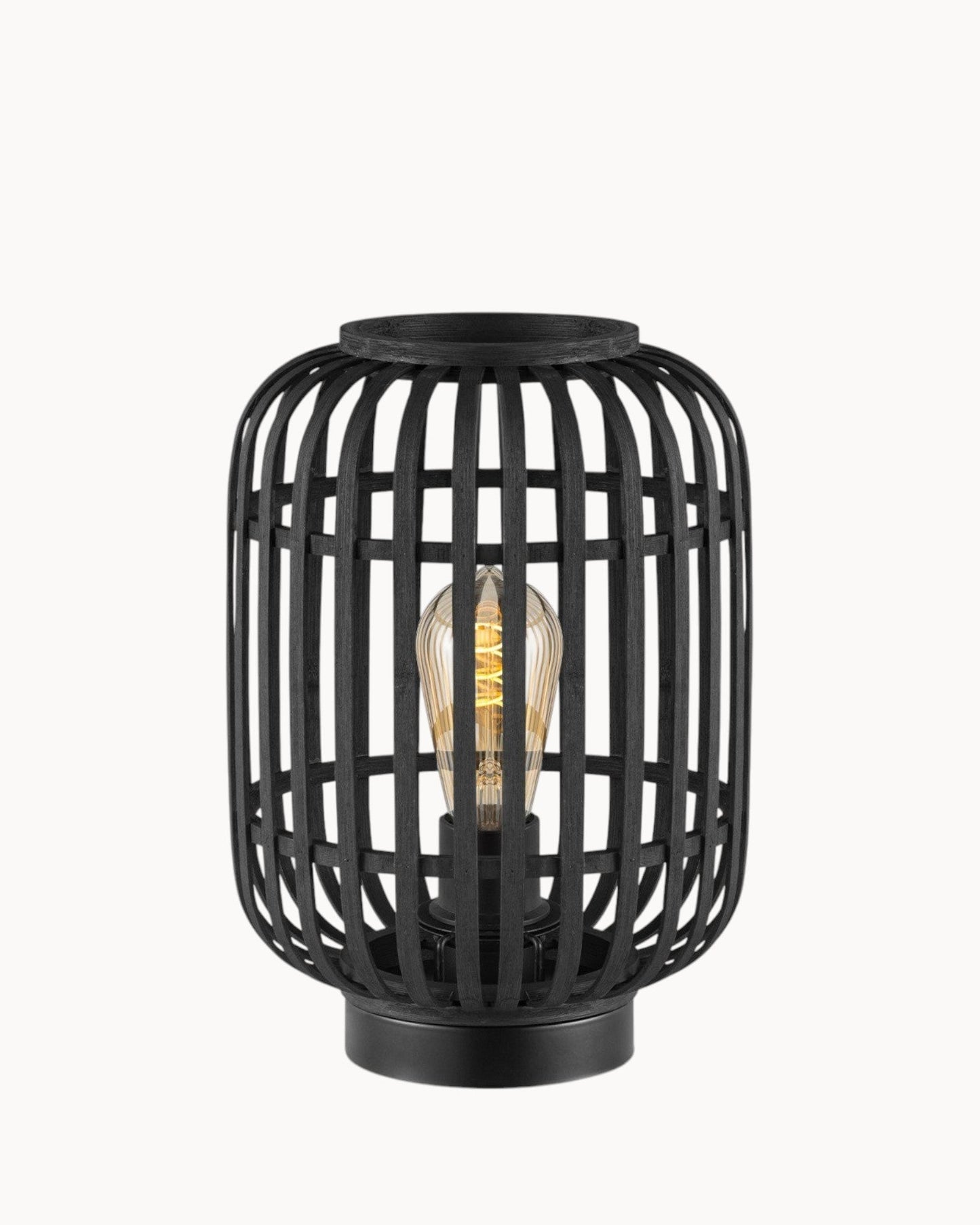 Bohemian Black Bamboo Table Lamp for Cozy Ambience – Bedside Table Lamp with Soft Light, E27 Bulb Compatible, Ø21.5x30 cm 3