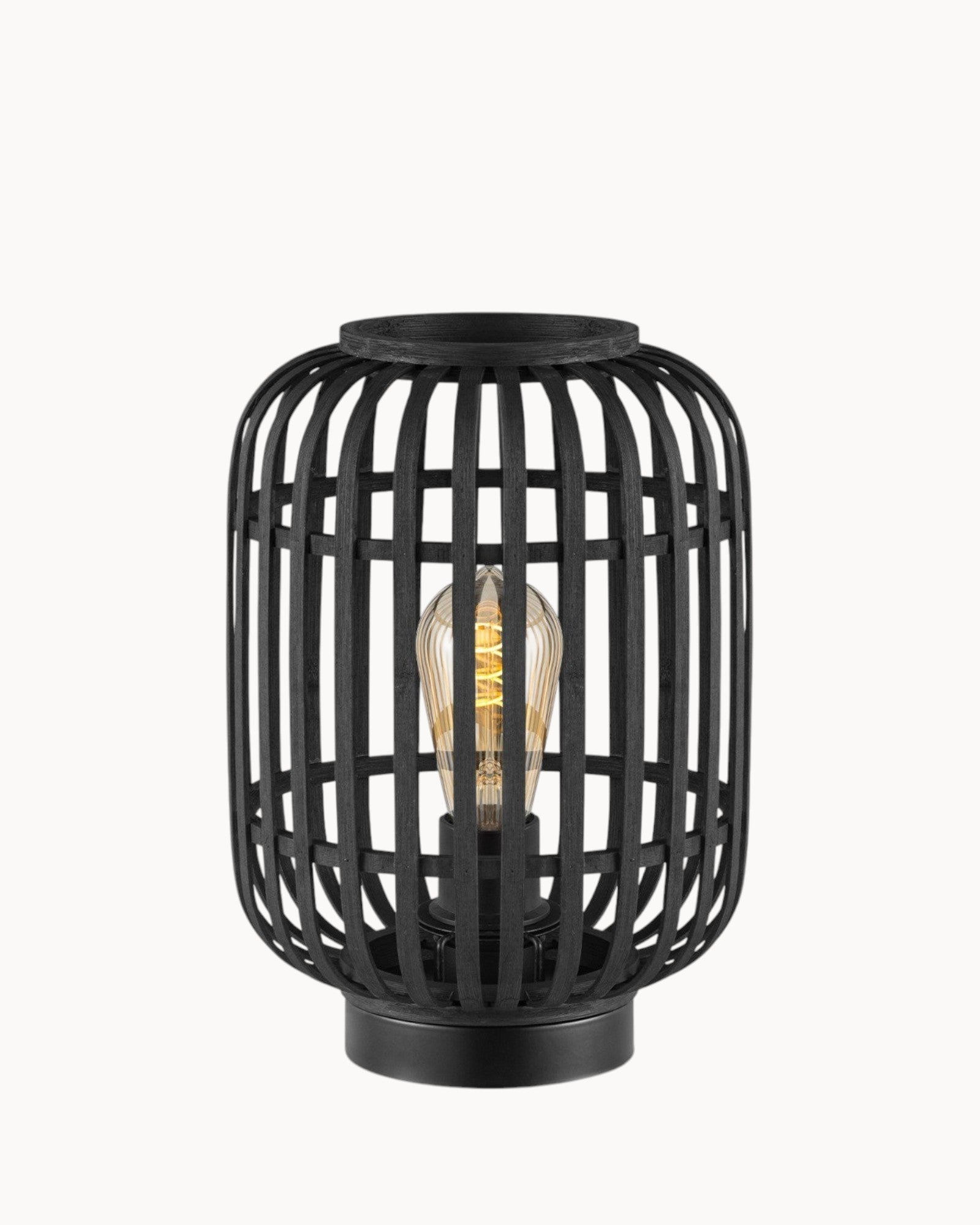 Bohemian Black Bamboo Table Lamp for Cozy Ambience – Bedside Table Lamp with Soft Light, E27 Bulb Compatible, Ø21.5x30 cm 3