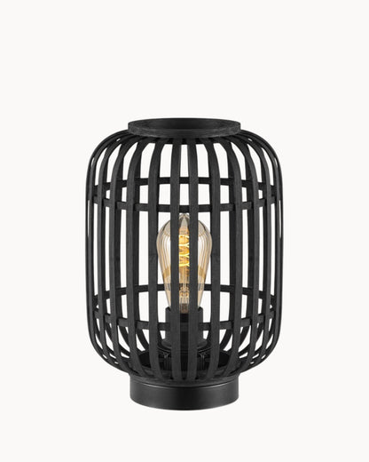 Bohemian Black Bamboo Table Lamp for Cozy Ambience – Bedside Table Lamp with Soft Light, E27 Bulb Compatible, Ø21.5x30 cm 3