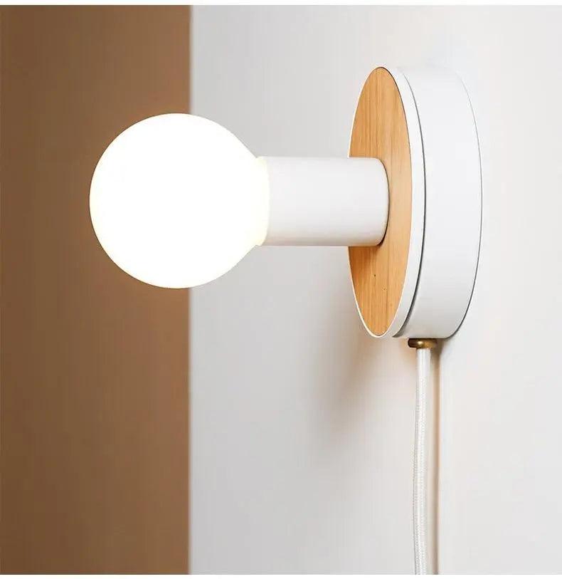 Dimmable Wall Lamp with Wooden Base and White Glass Shade – Stylish Wall Sconce Lighting for Indoor Use 3
