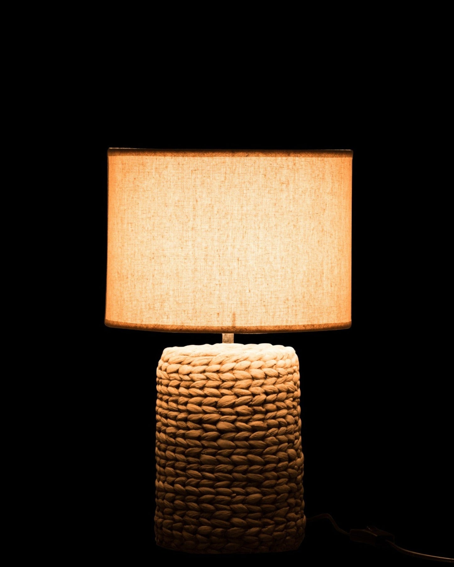 Modern Concrete Table Lamp with Natural Cotton Shade – 47 cm Height, Stylish Bedside or Desk Lamp for Bedroom Decor 2