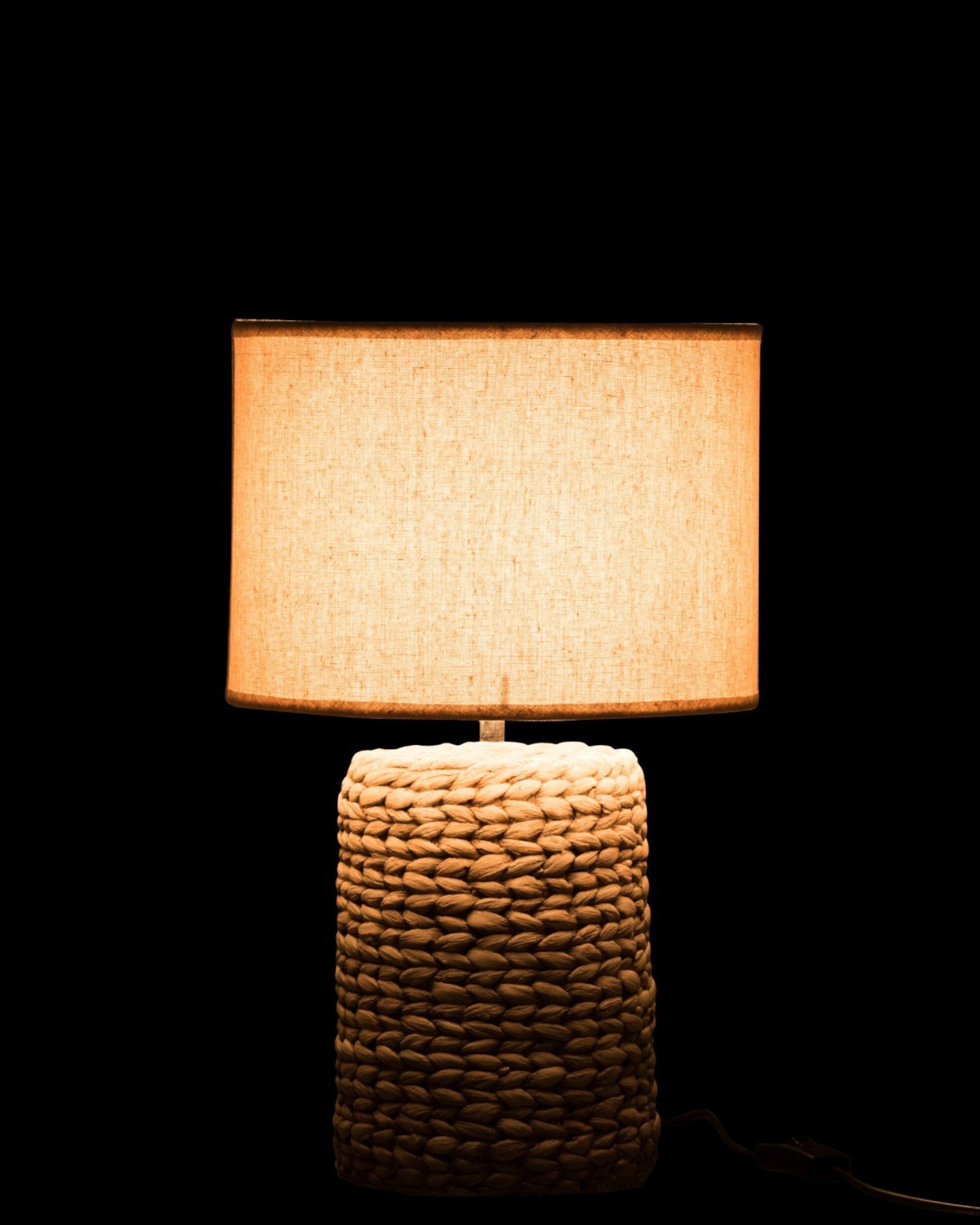 Modern Concrete Table Lamp with Natural Cotton Shade – 47 cm Height, Stylish Bedside or Desk Lamp for Bedroom Decor 2