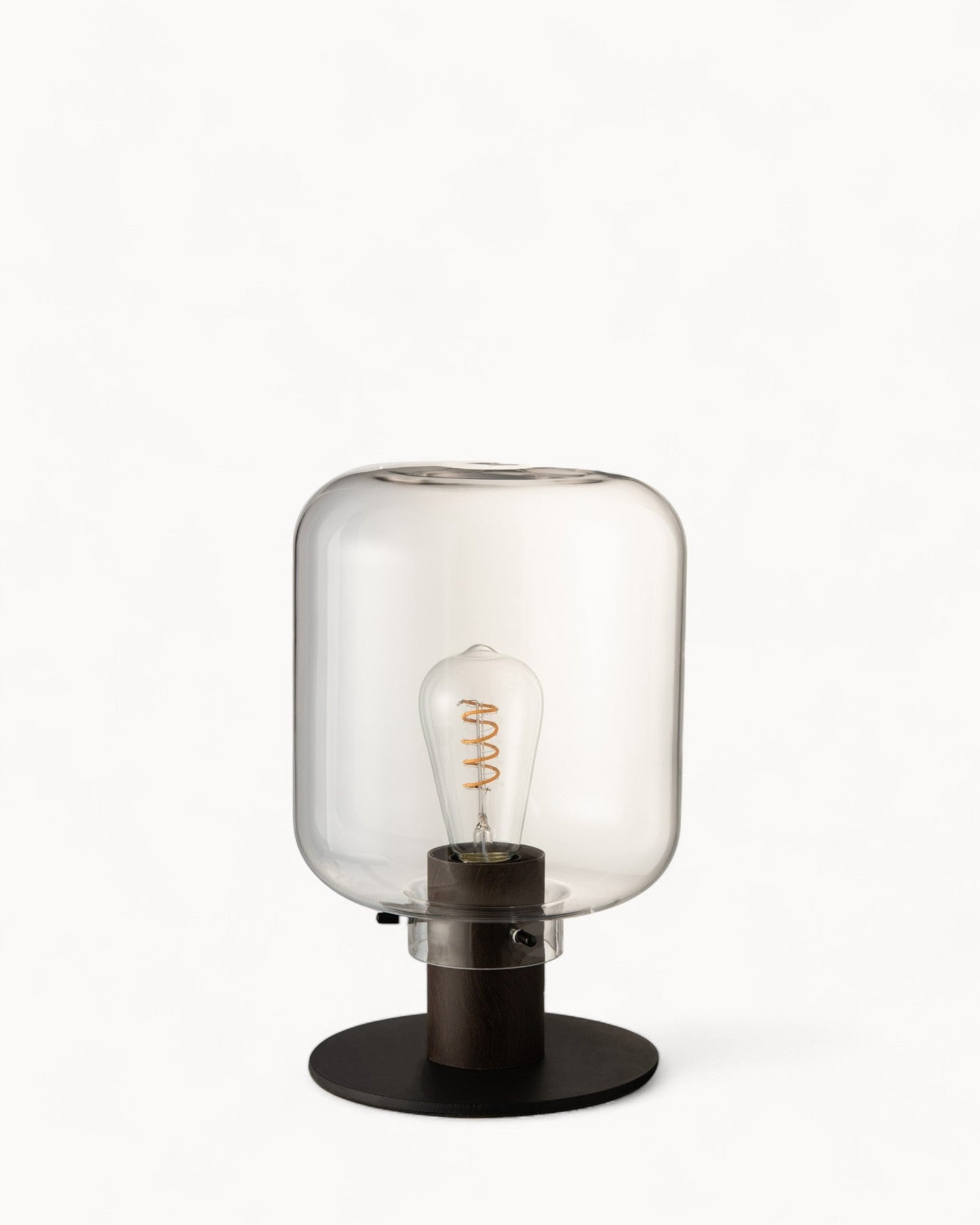 Modern Table Lamp with Transparent Glass Shade and Black Metal Base – Elegant Bedside Lamp for Living Room and Bedroom 1