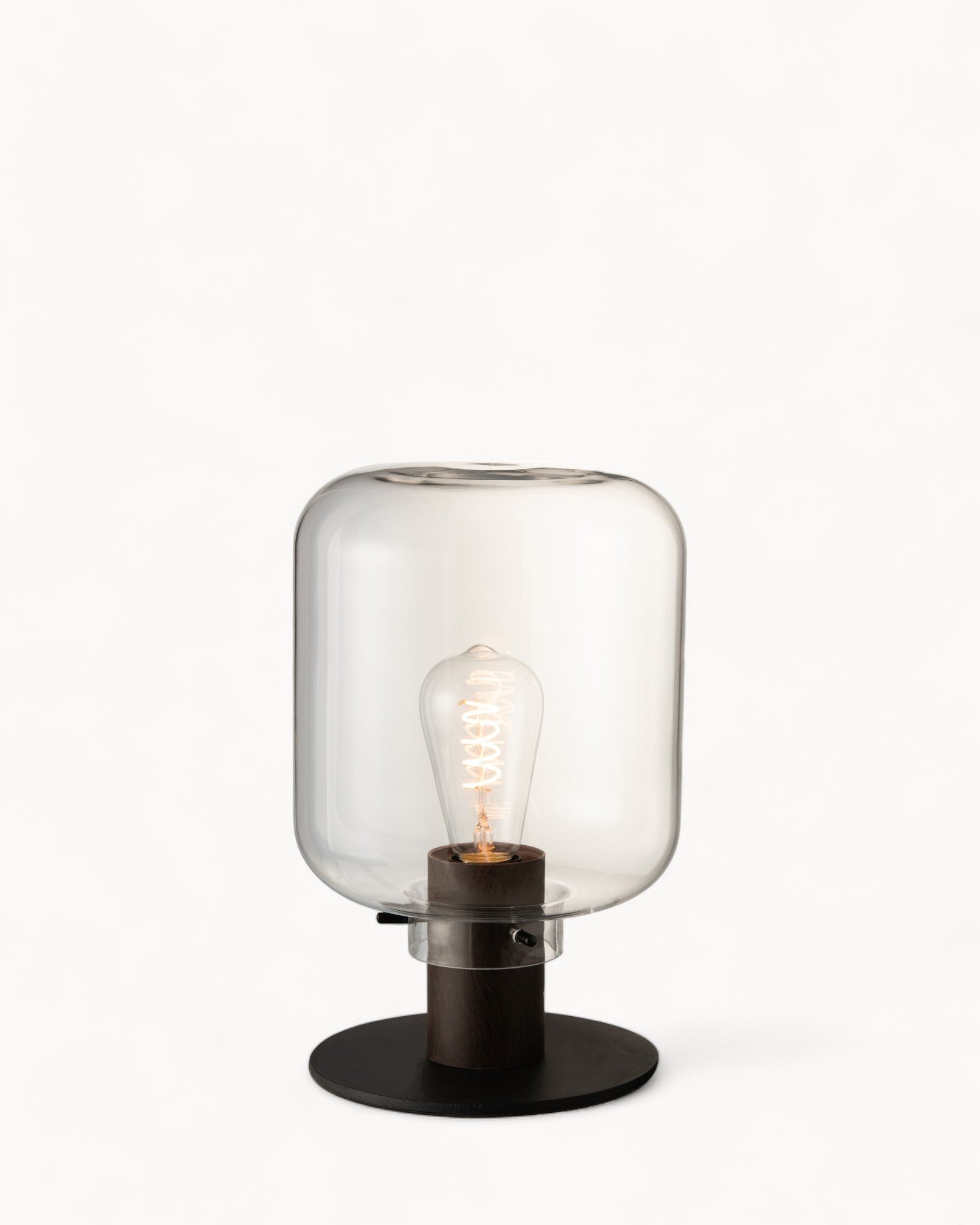 Modern Table Lamp with Transparent Glass Shade and Black Metal Base – Elegant Bedside Lamp for Living Room and Bedroom 2